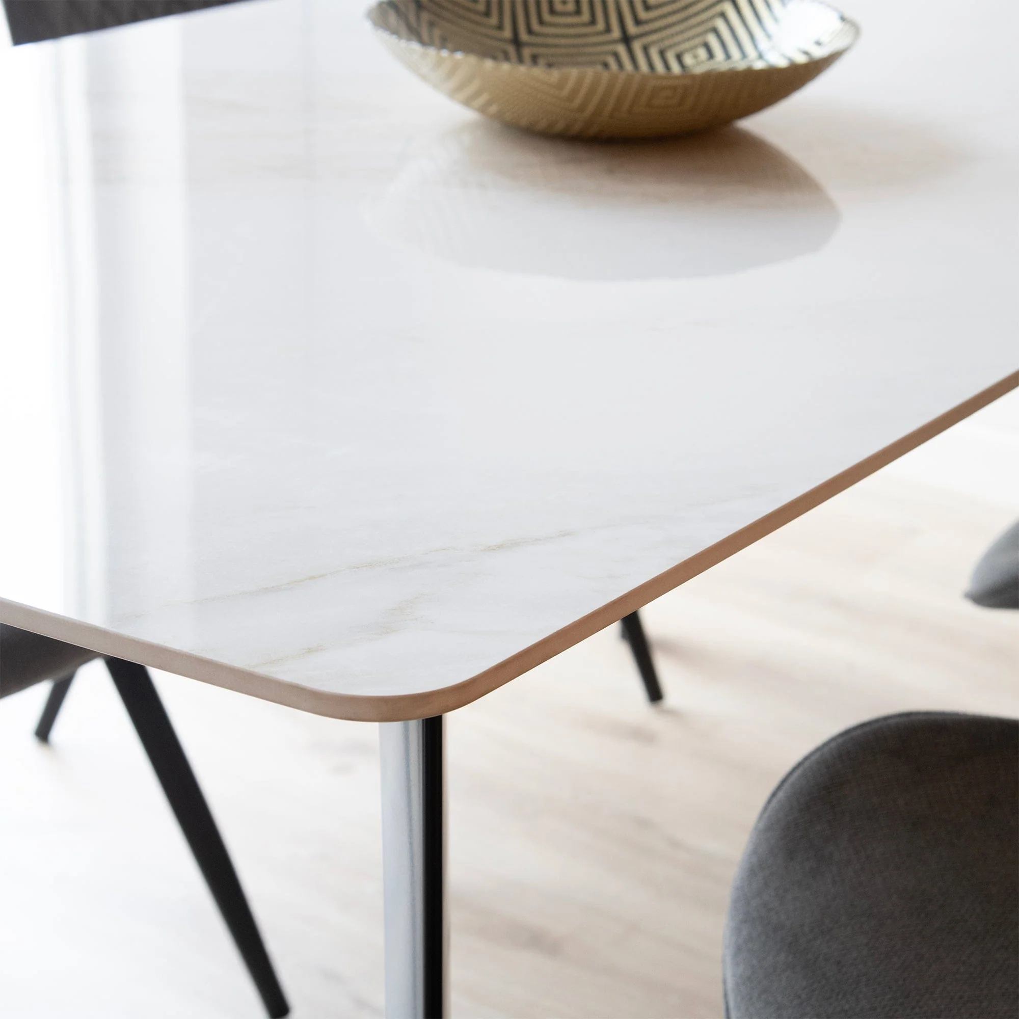 Bianco - Sintered Stone Dining Table & 4 Dining Chairs Set - Image 9