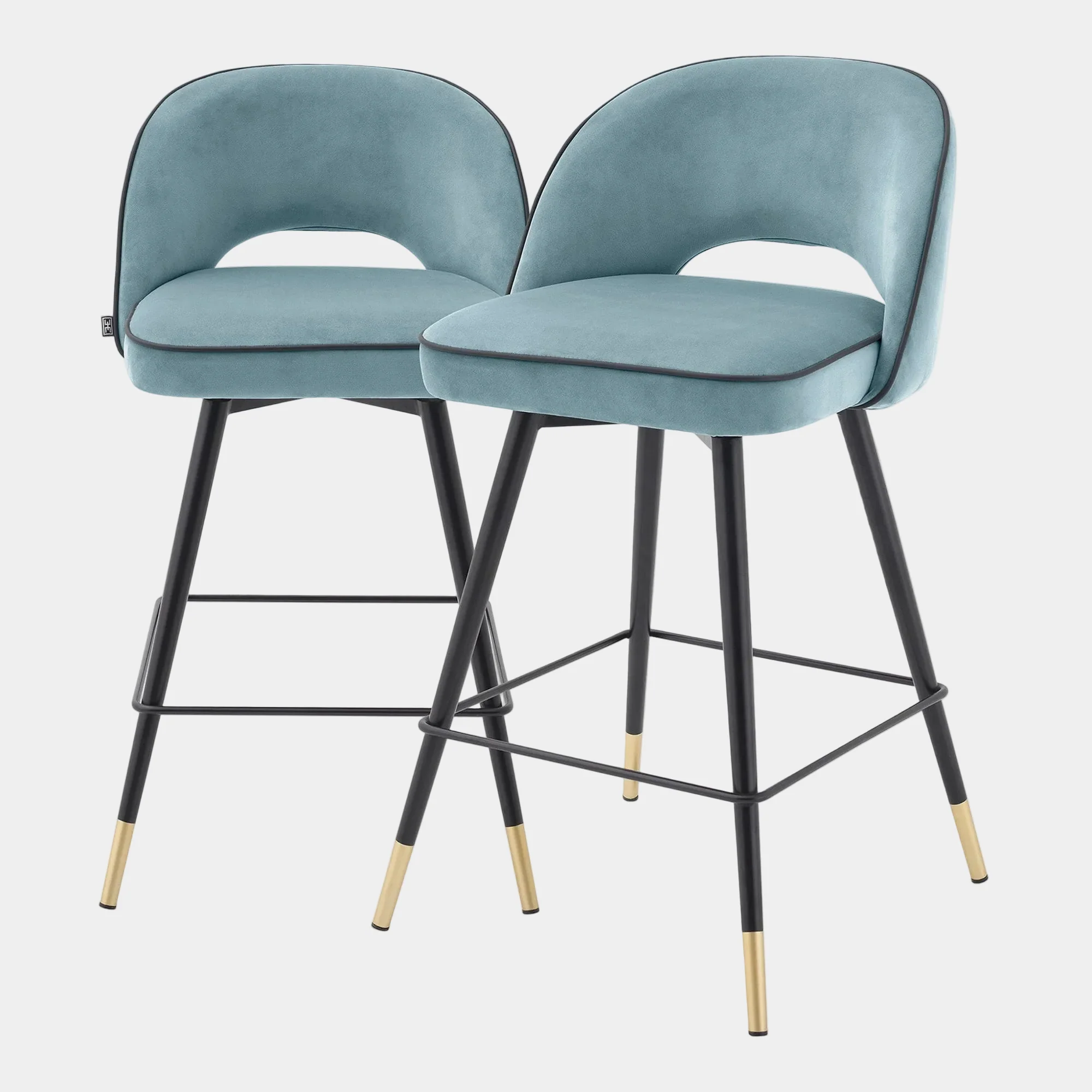 Eichholtz Cliff - Swivel Bar Stools Set Of 2, Fabric - Image 9