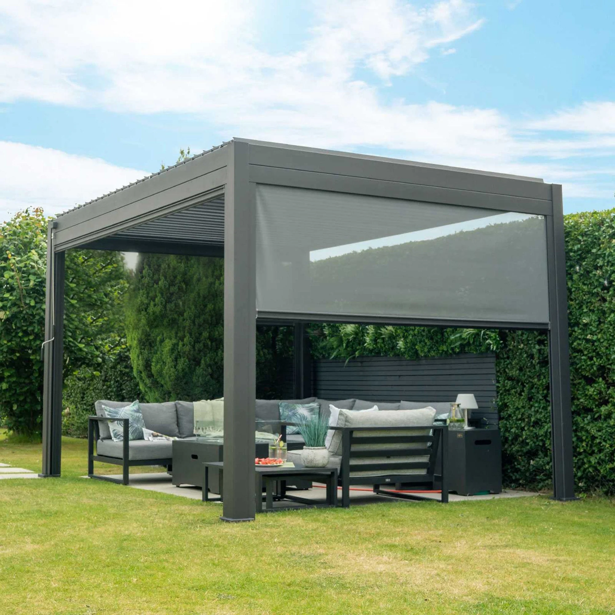 Palm Beach - Garden Aluminium Pergola & 2 Privacy Screens 4m x 3m - Image 6